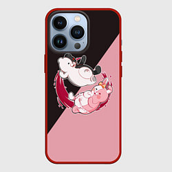 Чехол для iPhone 13 Pro MONOKUMA X MONOMI, цвет: 3D-красный