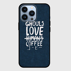 Чехол для iPhone 13 Pro Ghouls Love Coffee, цвет: 3D-черный