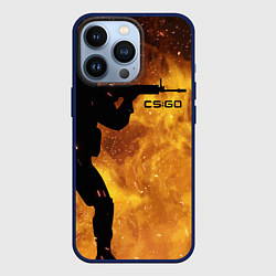 Чехол для iPhone 13 Pro CS:GO Dark Fire, цвет: 3D-тёмно-синий