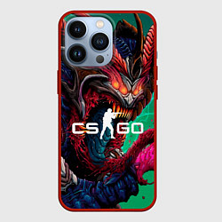 Чехол для iPhone 13 Pro CS GO hyper beast skin, цвет: 3D-красный