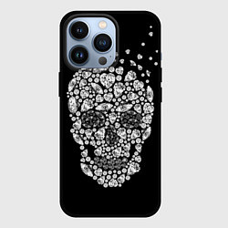 Чехол для iPhone 13 Pro Diamond Skull, цвет: 3D-черный