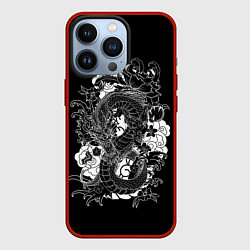 Чехол для iPhone 13 Pro Японский дракон, цвет: 3D-красный