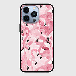 Чехол для iPhone 13 Pro Розовый фламинго, цвет: 3D-черный