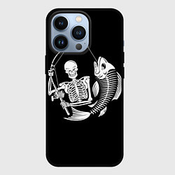 Чехол для iPhone 13 Pro Fishing Skull, цвет: 3D-черный