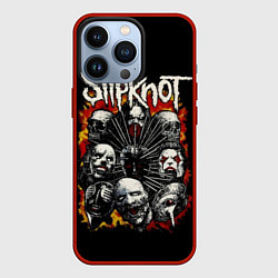 Чехол для iPhone 13 Pro Slipknot: Faces, цвет: 3D-красный
