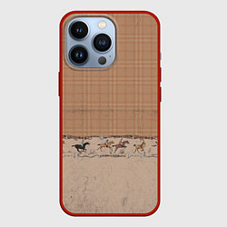 Чехол для iPhone 13 Pro Всадники, цвет: 3D-красный