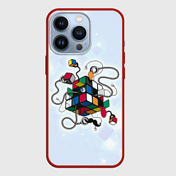 Чехол для iPhone 13 Pro Кубик Рубика, цвет: 3D-красный