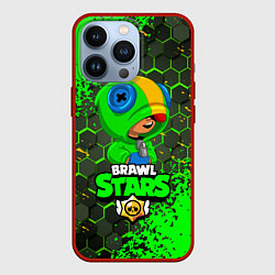 Чехол для iPhone 13 Pro BRAWL STARS LEON, цвет: 3D-красный