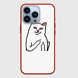 Чехол для iPhone 13 Pro Meme Cat, цвет: 3D-красный