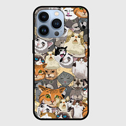 Чехол для iPhone 13 Pro ALL CATS MEMES, цвет: 3D-черный