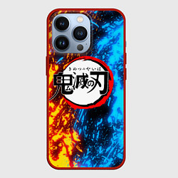 Чехол для iPhone 13 Pro KIMETSU NO YAIBA, цвет: 3D-красный