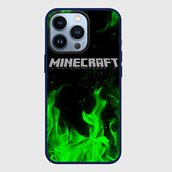 Чехол для iPhone 13 Pro MINECRAFT, цвет: 3D-тёмно-синий