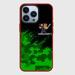 Чехол для iPhone 13 Pro MINECRAFT, цвет: 3D-красный