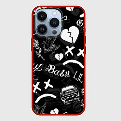 Чехол для iPhone 13 Pro LIL PEEP, цвет: 3D-красный