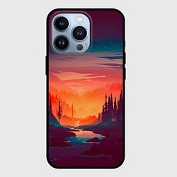 Чехол iPhone 13 Pro Minimal forest sunset