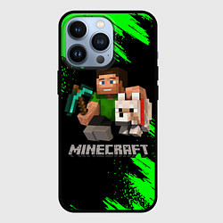 Чехол для iPhone 13 Pro MINECRAFT, цвет: 3D-черный