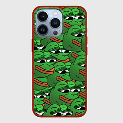 Чехол для iPhone 13 Pro Pepe The Frog, цвет: 3D-красный