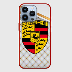 Чехол для iPhone 13 Pro PORSCHE, цвет: 3D-красный