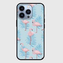 Чехол iPhone 13 Pro Арт с розовым фламинго