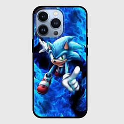 Чехол для iPhone 13 Pro Blue Sonic, цвет: 3D-черный