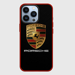 Чехол для iPhone 13 Pro PORSCHE, цвет: 3D-красный