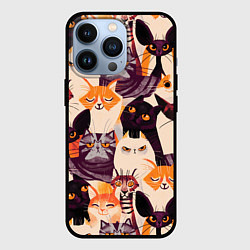 Чехол для iPhone 13 Pro КОТИКИ, цвет: 3D-черный