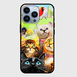 Чехол для iPhone 13 Pro КОТЫ, цвет: 3D-черный