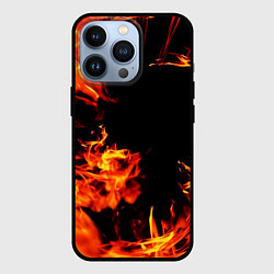 Чехол для iPhone 13 Pro ОГОНЬ, цвет: 3D-черный