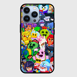 Чехол для iPhone 13 Pro BRAWL STARS ВСЕ БРАВЛЕРЫ, цвет: 3D-черный