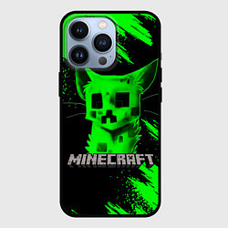 Чехол iPhone 13 Pro MINECRAFT CREEPER CAT