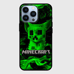 Чехол iPhone 13 Pro MINECRAFT CREEPER CAT