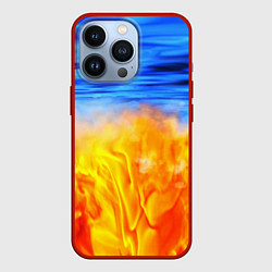 Чехол для iPhone 13 Pro ЛЕД И ПЛАМЯ, цвет: 3D-красный