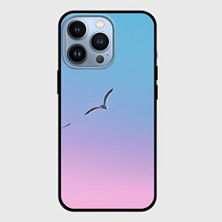 Чехол iPhone 13 Pro Чайки птицы полет градиент