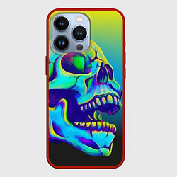 Чехол для iPhone 13 Pro Neon skull, цвет: 3D-красный