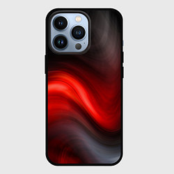 Чехол iPhone 13 Pro BLACK RED WAVES АБСТРАКЦИЯ