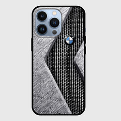 Чехол iPhone 13 Pro BMW - emblem - metal - texture