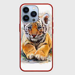 Чехол для iPhone 13 Pro Tiger Art, цвет: 3D-красный