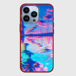 Чехол для iPhone 13 Pro ГАВАЙИ ГЛИТЧ, цвет: 3D-красный