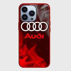 Чехол для iPhone 13 Pro AUDI АУДИ, цвет: 3D-красный