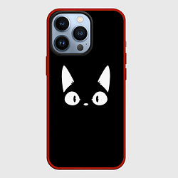 Чехол для iPhone 13 Pro Кошачья мордочка, цвет: 3D-красный