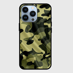 Чехол для iPhone 13 Pro Милитари, цвет: 3D-черный