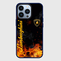Чехол для iPhone 13 Pro LAMBORGHINI, цвет: 3D-тёмно-синий