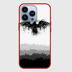 Чехол для iPhone 13 Pro ЧЁРНЫЙ ВОРОН, цвет: 3D-красный