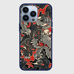Чехол iPhone 13 Pro Самурай Якудза, драконы