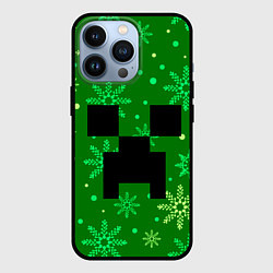 Чехол iPhone 13 Pro ЗИМНИЙ MINECRAFT