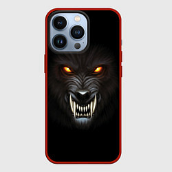 Чехол для iPhone 13 Pro Злой Волк, цвет: 3D-красный