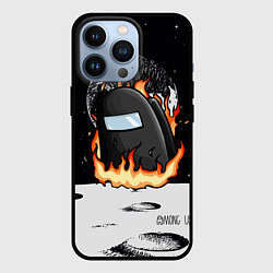 Чехол для iPhone 13 Pro Among Us fire, цвет: 3D-черный