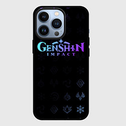 Чехол для iPhone 13 Pro GENSHIN IMPACT, цвет: 3D-черный