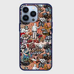 Чехол для iPhone 13 Pro Граффити, цвет: 3D-тёмно-синий