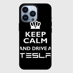 Чехол для iPhone 13 Pro Drive a Tesla!, цвет: 3D-черный